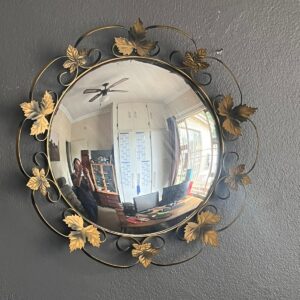 Vintage Metaalblaar Ronde Spieël