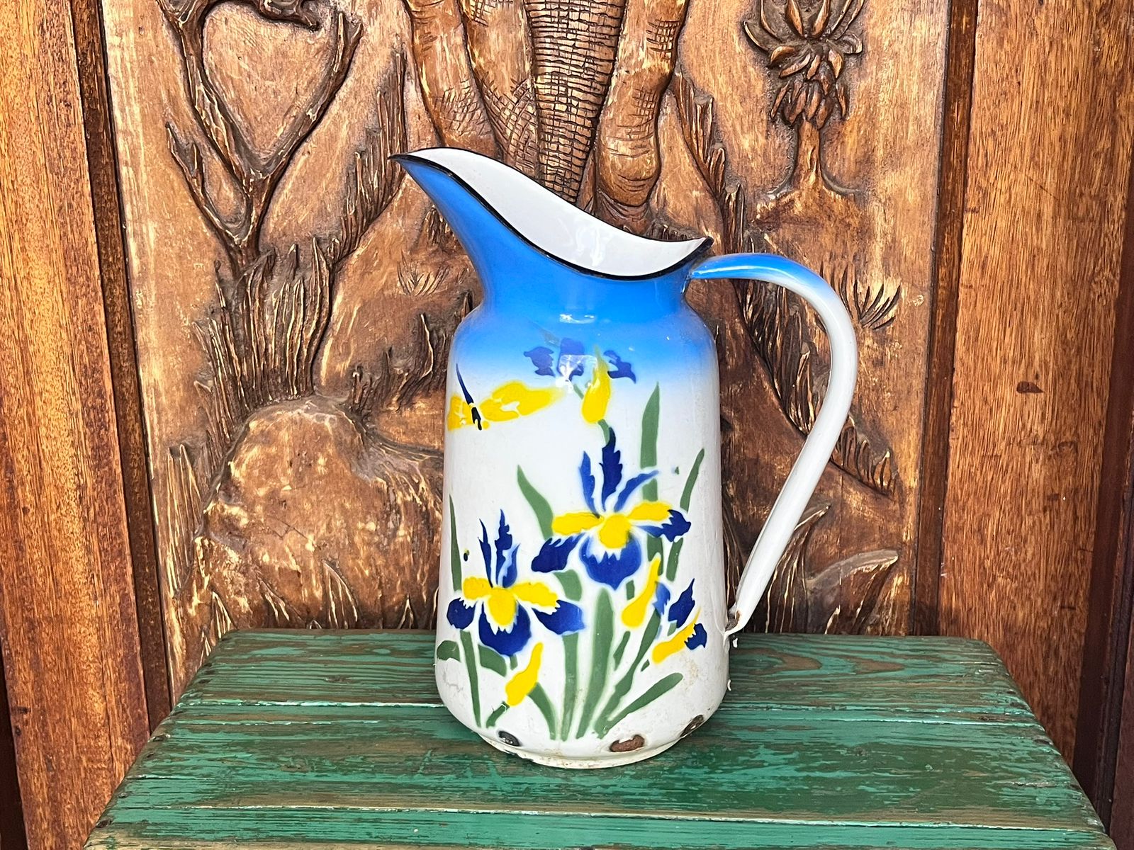Decorative Enamel Pitcher